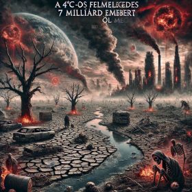 apocalyptic digital illustration depicting the devastating effects of global warming